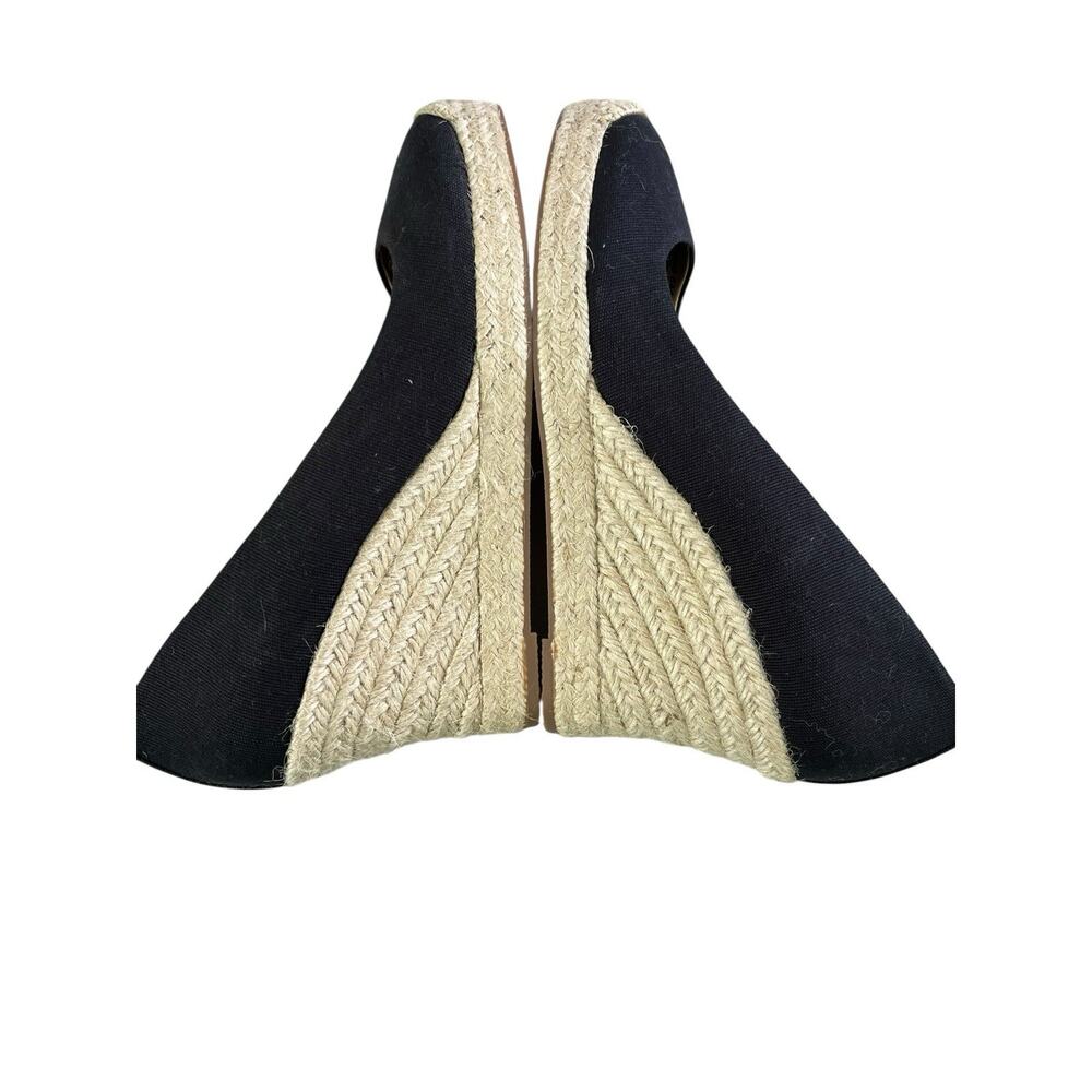 NEW J Crew Women’s Size 6 Seville Canvas Espadrille Black Wedges Slip Ons 64498 - Picture 9 of 12